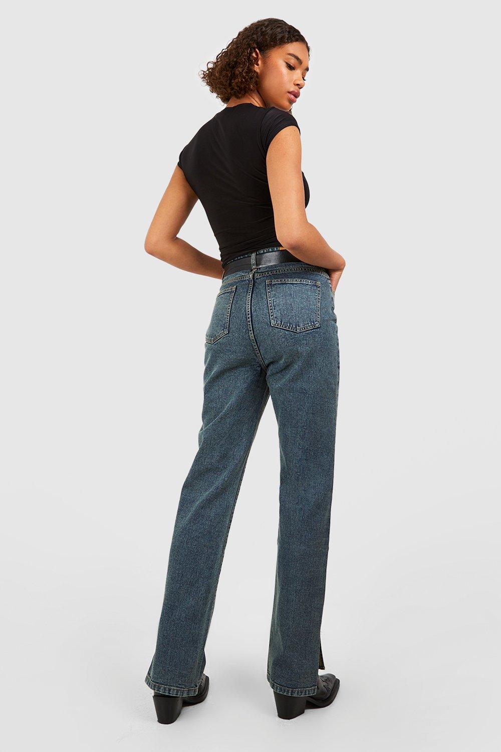 Split store leg jeans